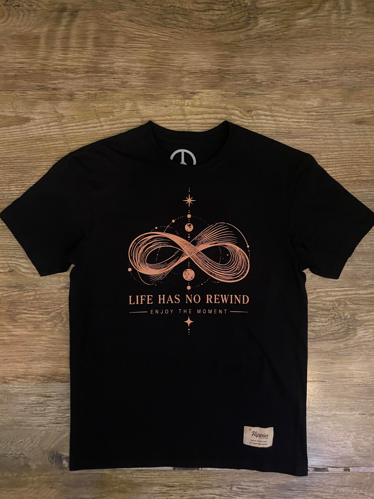Life has no rewind- Pure Cotton Regular Fit American Size Black Tee