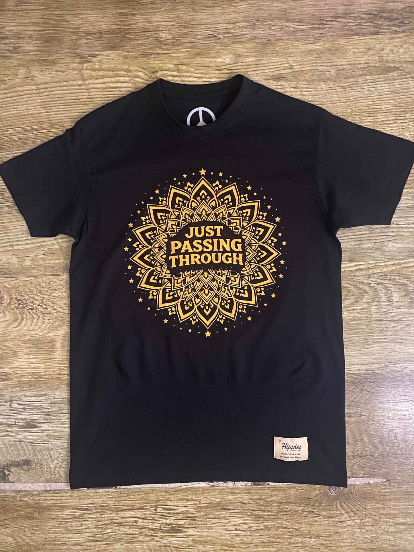 Just Passing Through T-Shirt - Pure Cotton Regular Fit American Size Black Tee