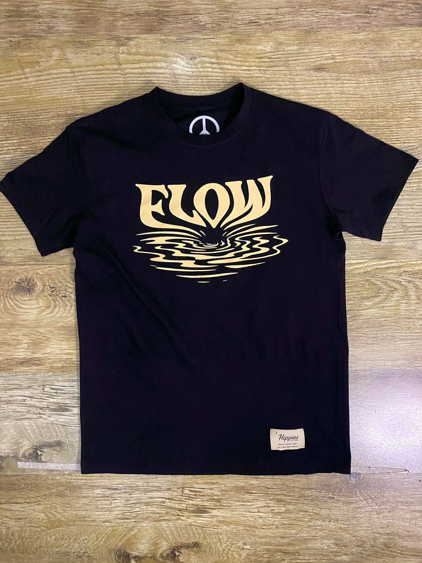 FLOW T-Shirt - Pure Cotton Regular Fit American Size Black Tee