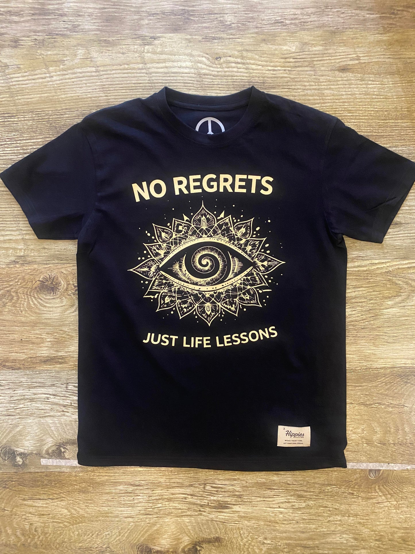 No Regrets T-Shirt - Pure Cotton Regular Fit American Size Black Tee