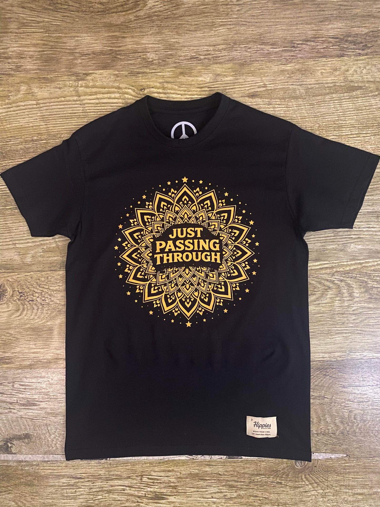 Just Passing Through T-Shirt - Pure Cotton Regular Fit American Size Black Tee