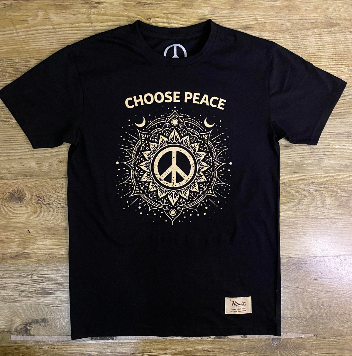 Choose Peace T-Shirt - Pure Cotton Regular Fit American Size Black Tee
