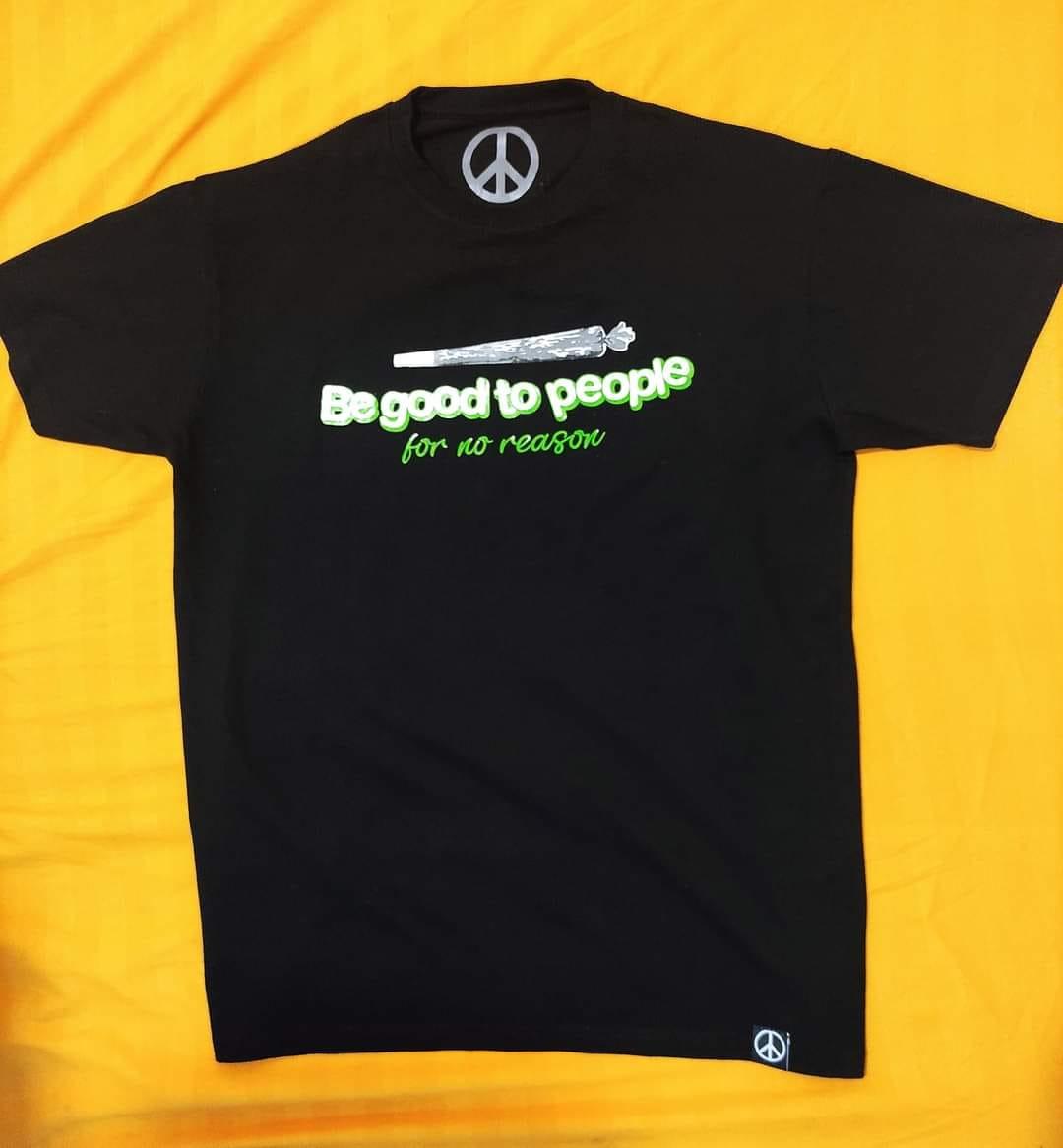 Hippies Philippines T shirt - Be Good - Green Print (Black)