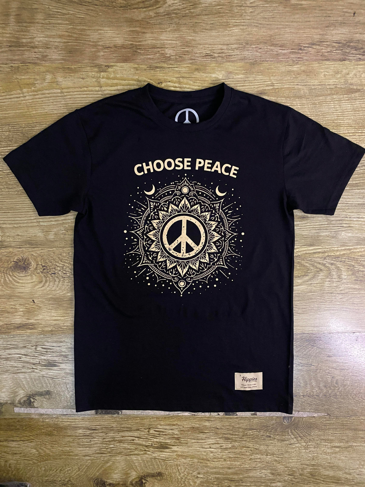 Choose Peace T-Shirt - Pure Cotton Regular Fit American Size Black Tee