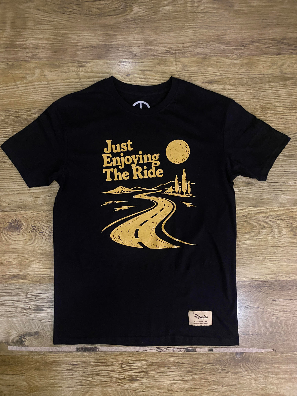 Just enjoying the ride - Pure Cotton Regular Fit American Size Black Tee