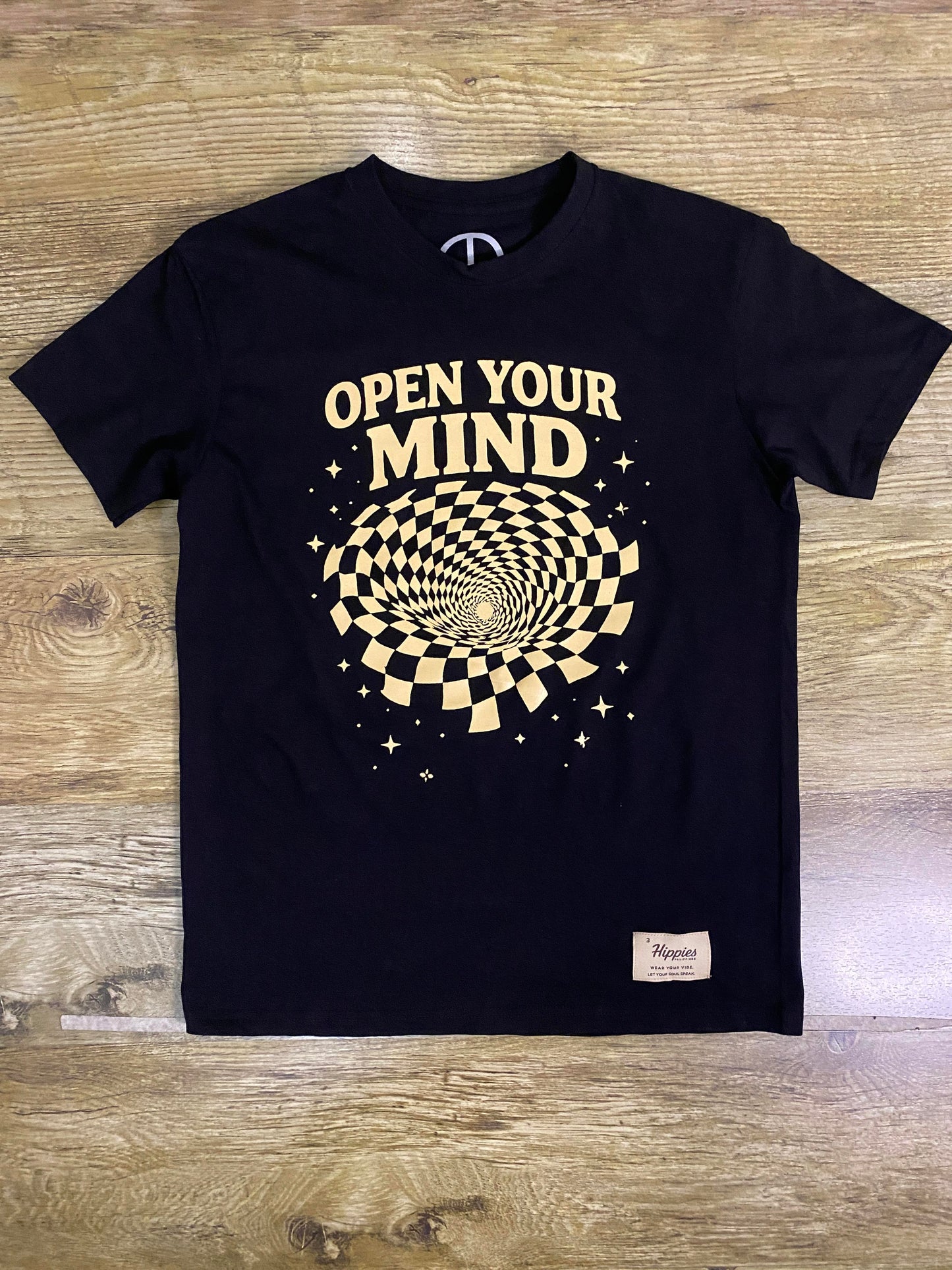 Open your mind T-Shirt - Pure Cotton Regular Fit American Size Black Tee