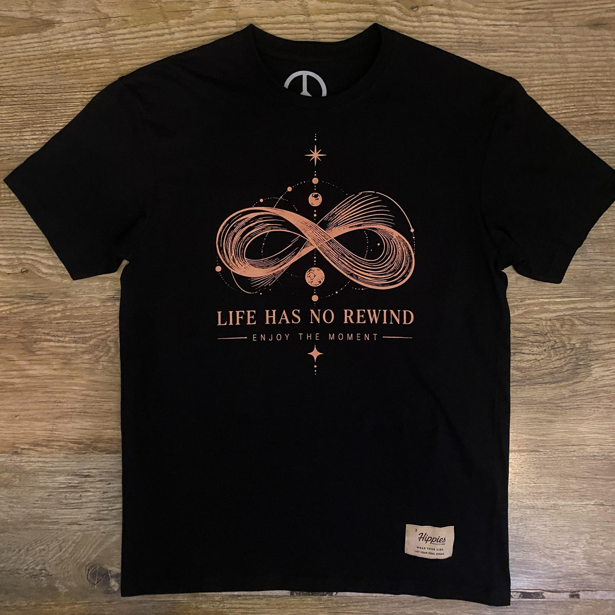 Life has no rewind- Pure Cotton Regular Fit American Size Black Tee