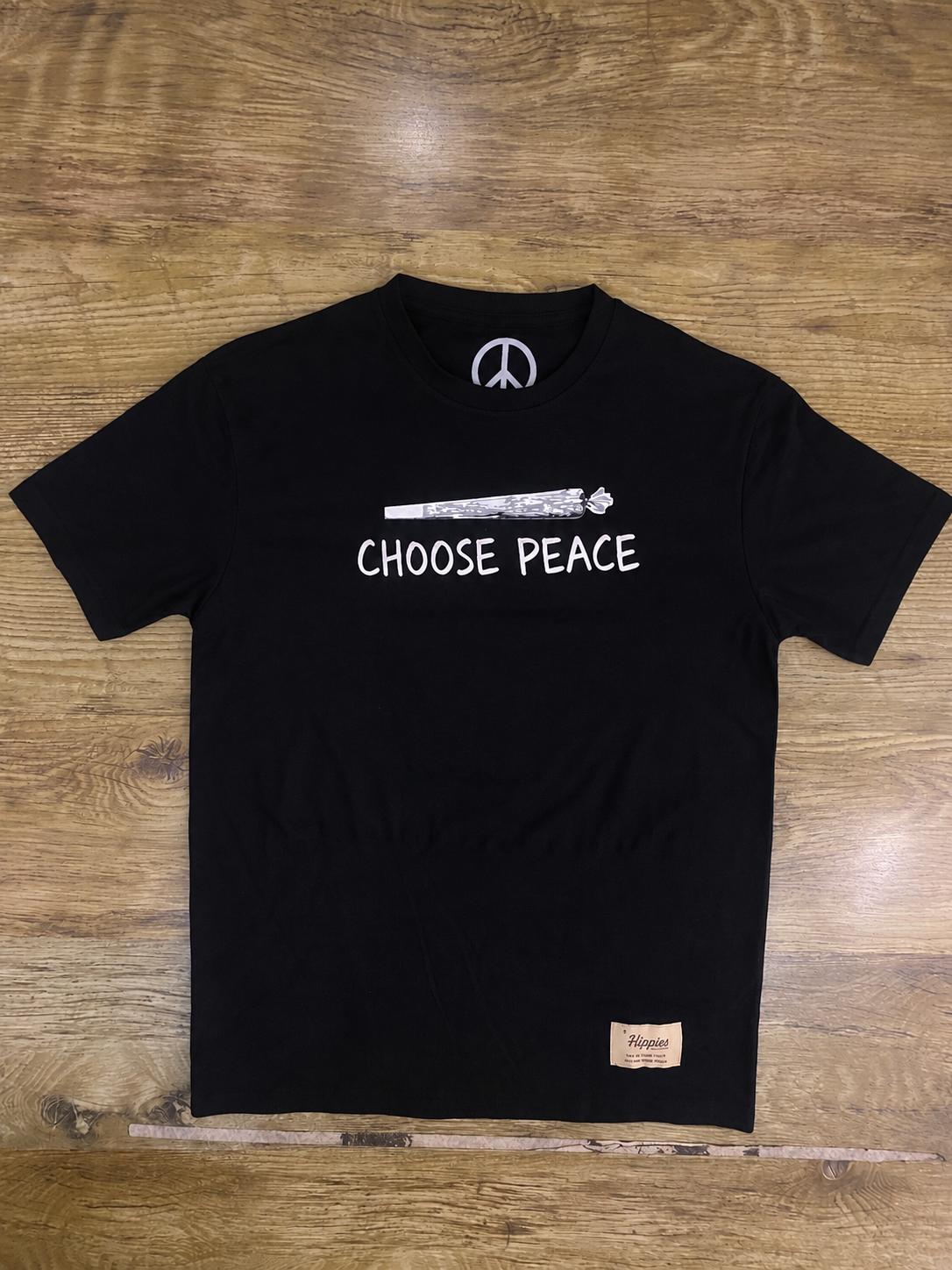 Choose Peace Join T-Shirt - Pure Cotton Regular Fit American Size Black Tee
