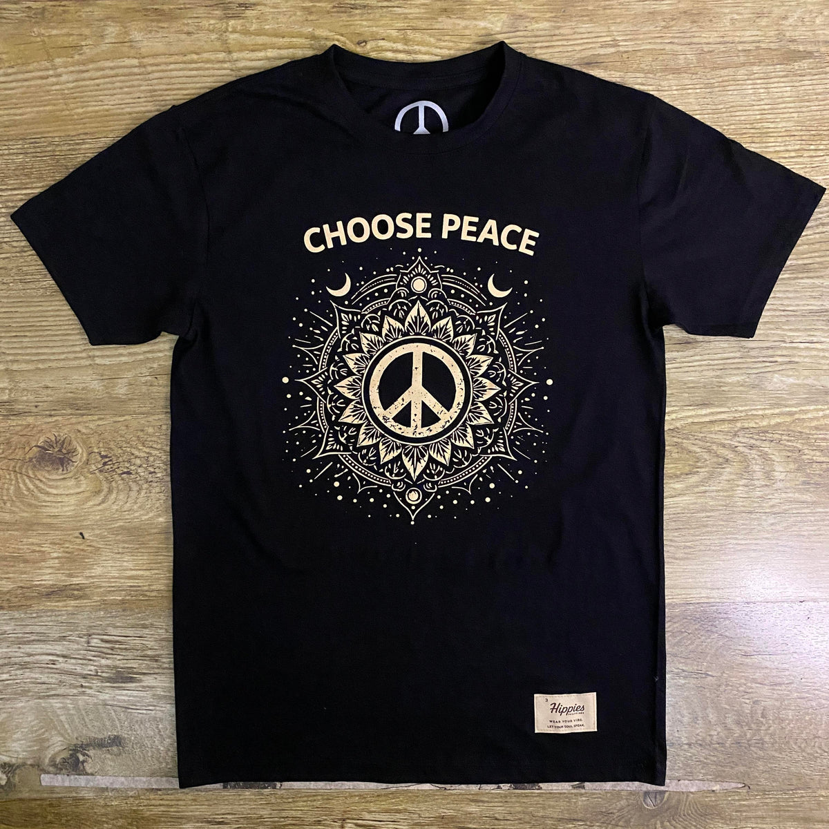 Choose Peace T-Shirt - Pure Cotton Regular Fit American Size Black Tee