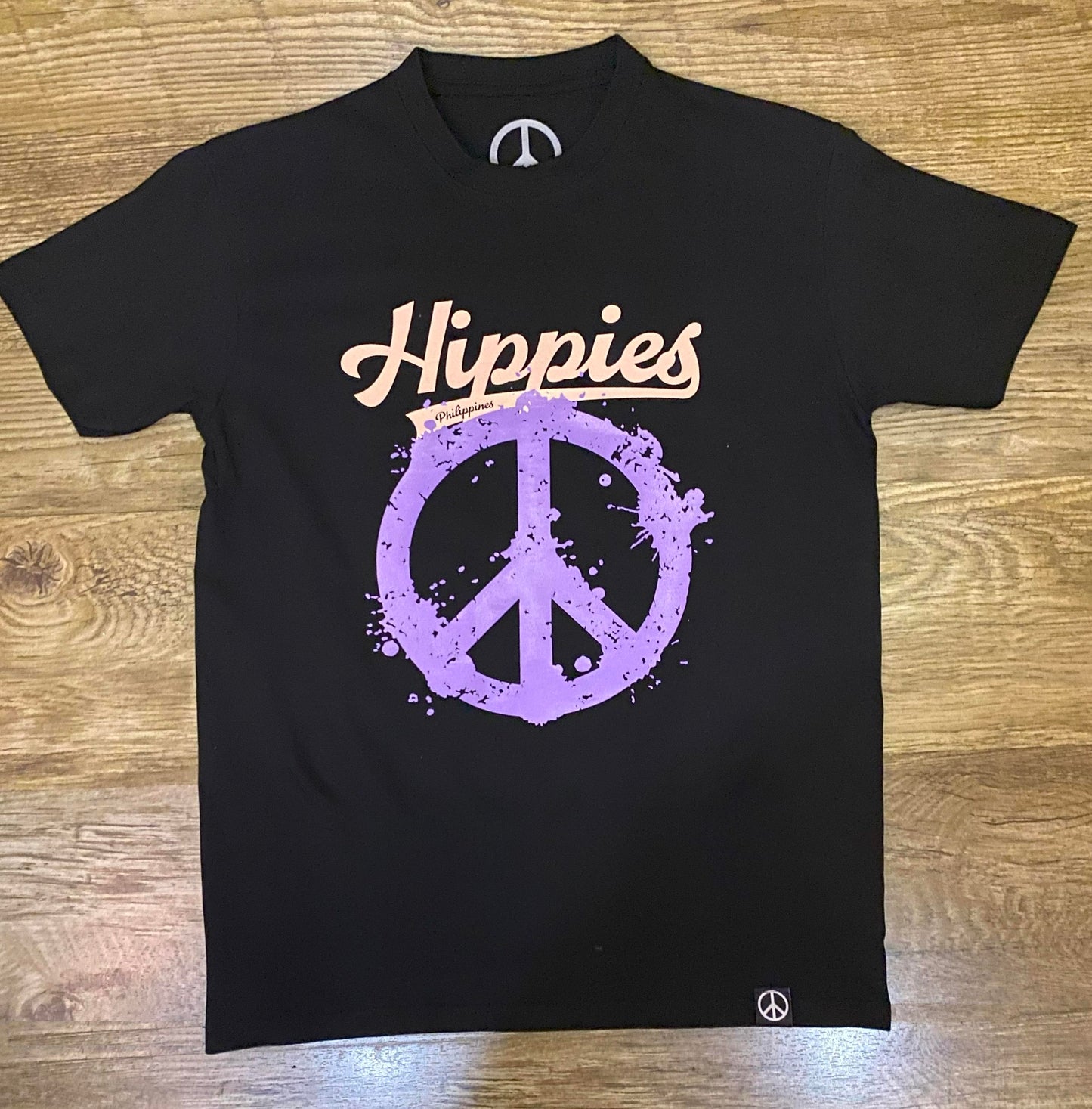 Hippies Philippines PEACE T-Shirt - Pure Cotton Regular Fit American Size Black Tee