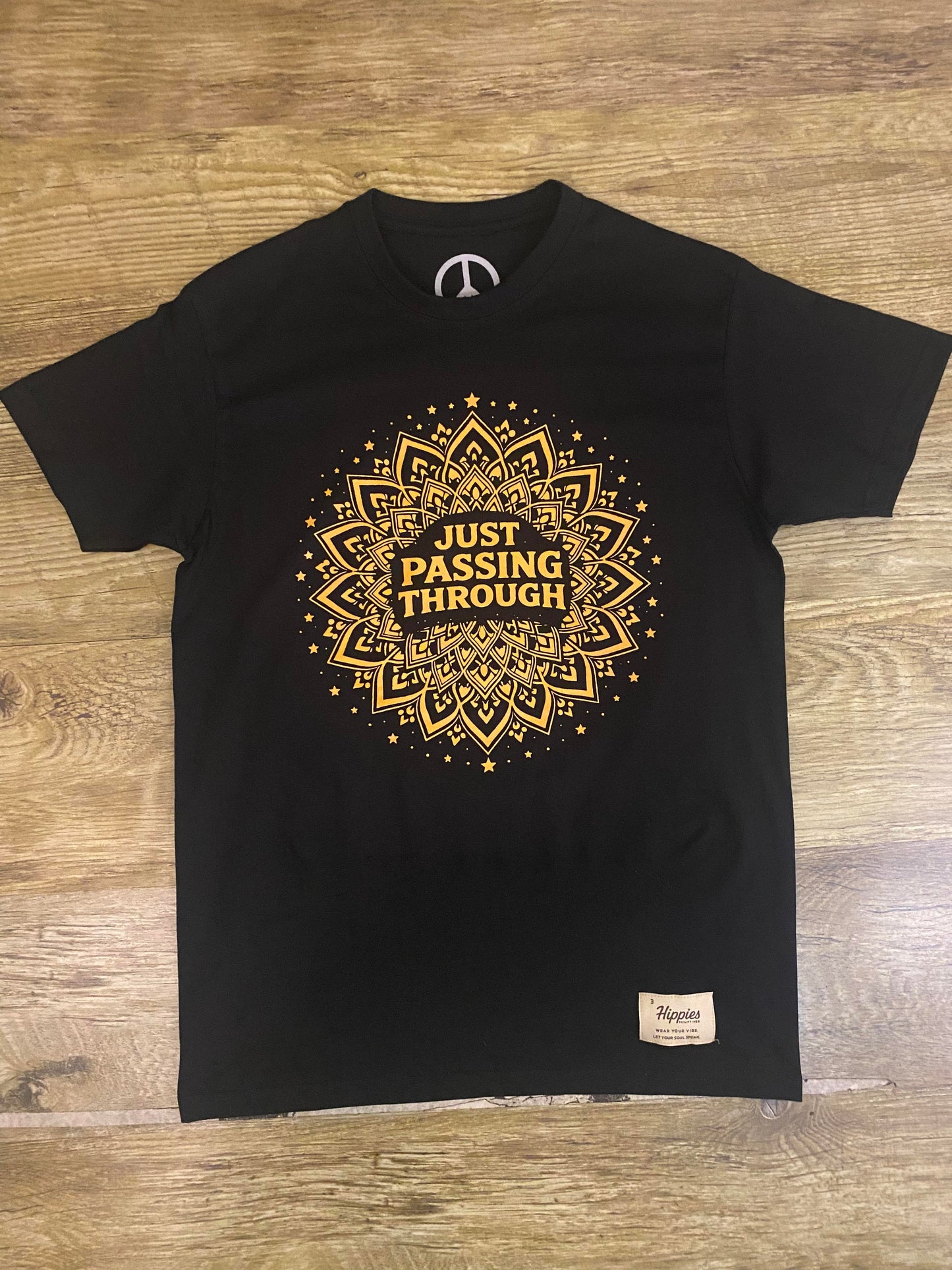 Just Passing Through T-Shirt - Pure Cotton Regular Fit American Size Black Tee