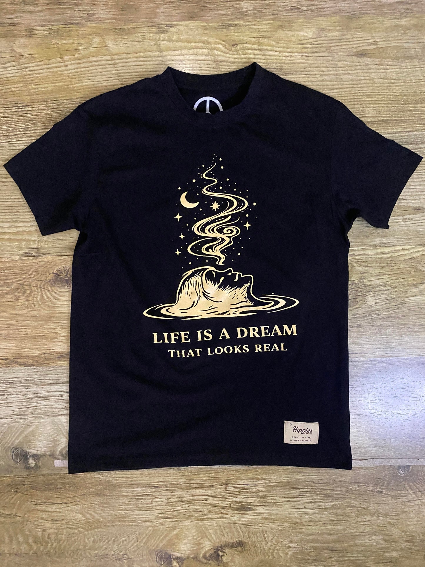 Life is a Dream T-Shirt - Pure Cotton Regular Fit American Size Black Tee