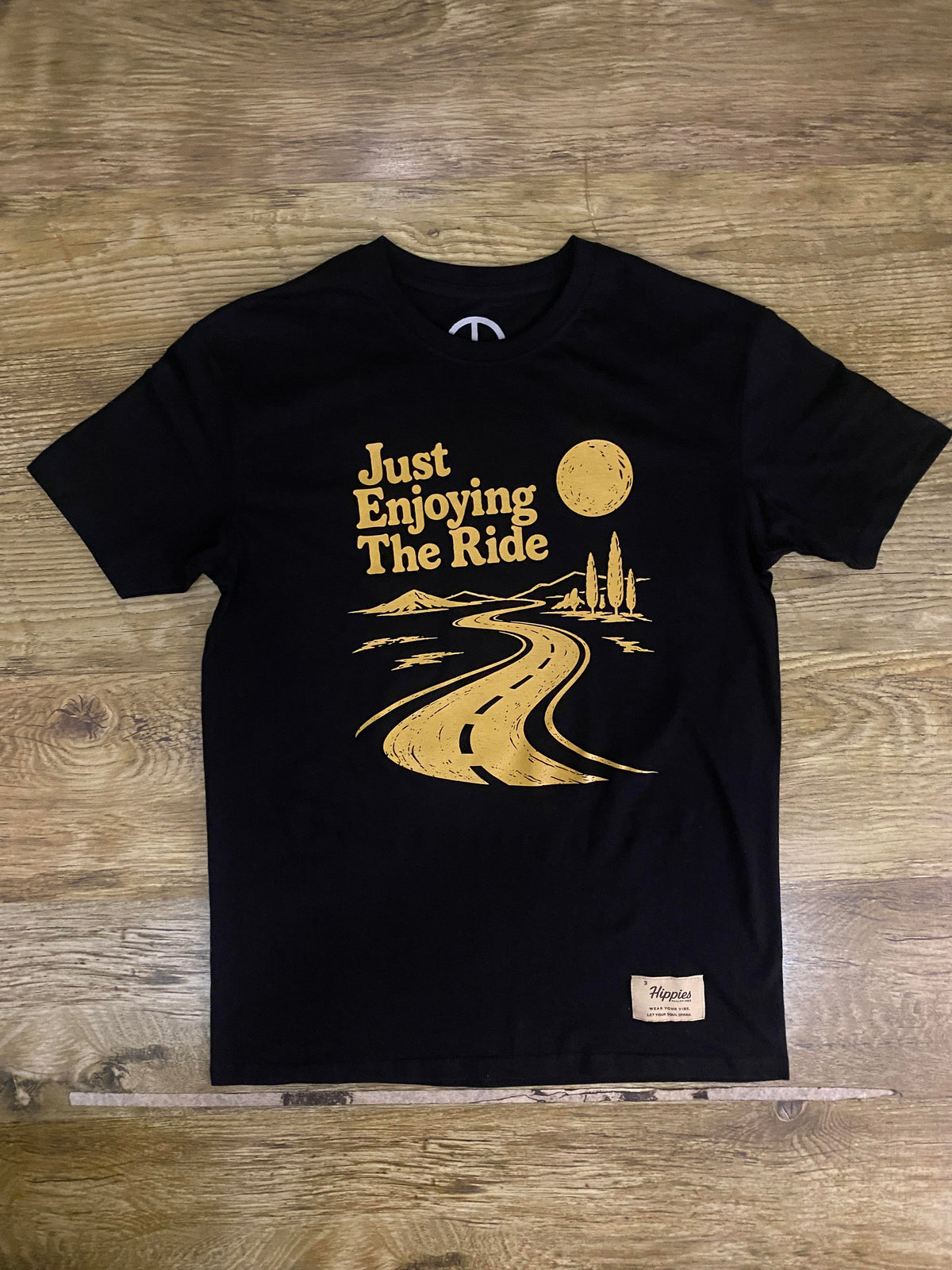Just enjoying the ride - Pure Cotton Regular Fit American Size Black Tee