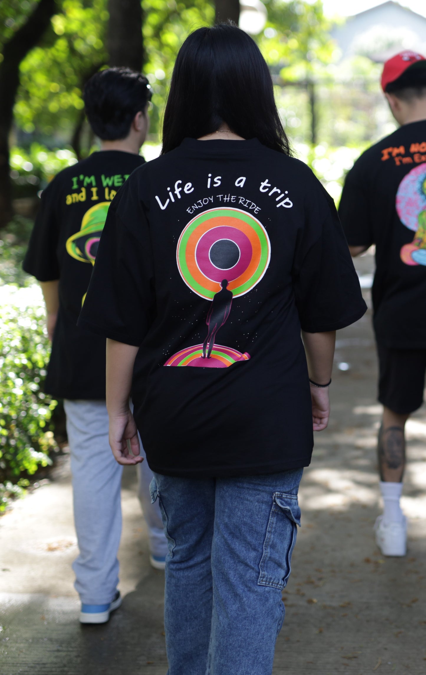 Oversized Version - Enjoy The Ride (Back Print) Tee in Black