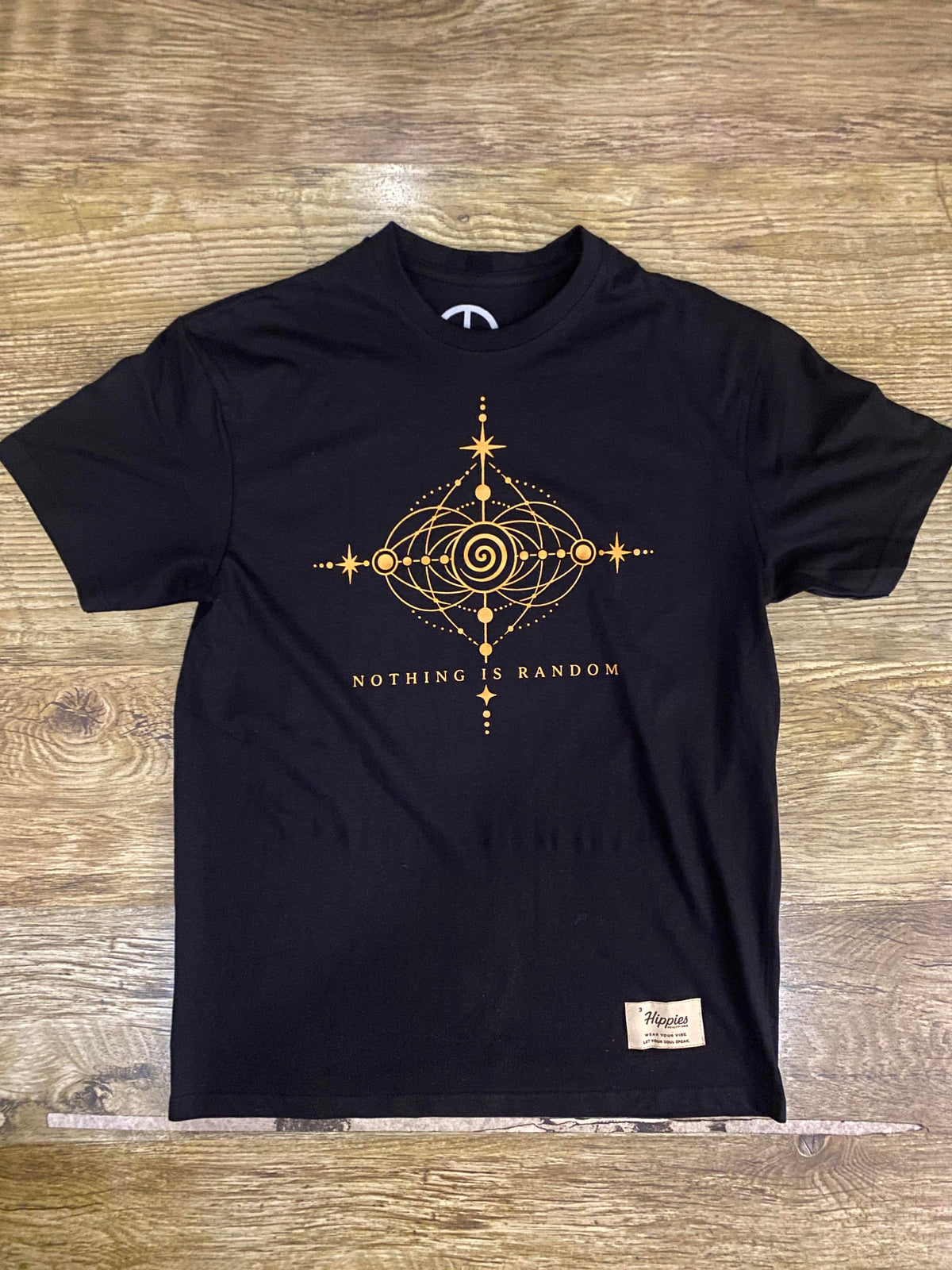 Nothing is random (Front Print) - Pure Cotton Regular Fit American Size Black Tee