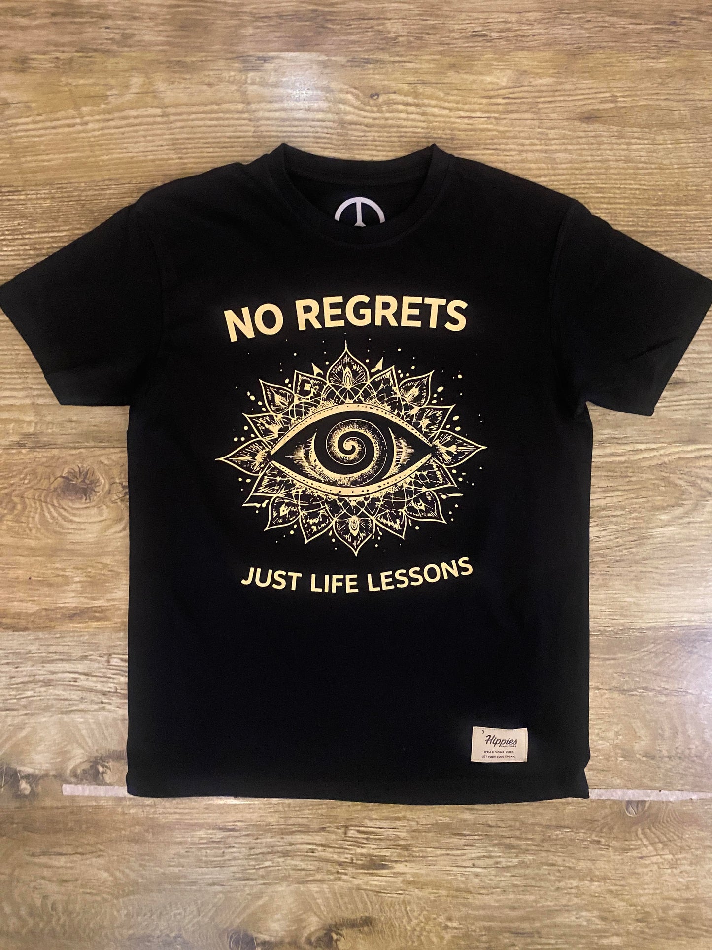 No Regrets T-Shirt - Pure Cotton Regular Fit American Size Black Tee