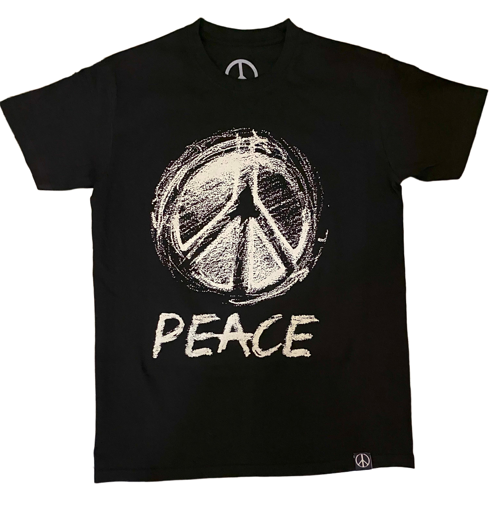 Peace Chalk Tee in Black