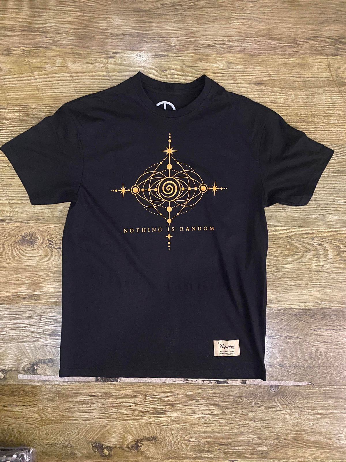 Nothing is random (Front Print) - Pure Cotton Regular Fit American Size Black Tee