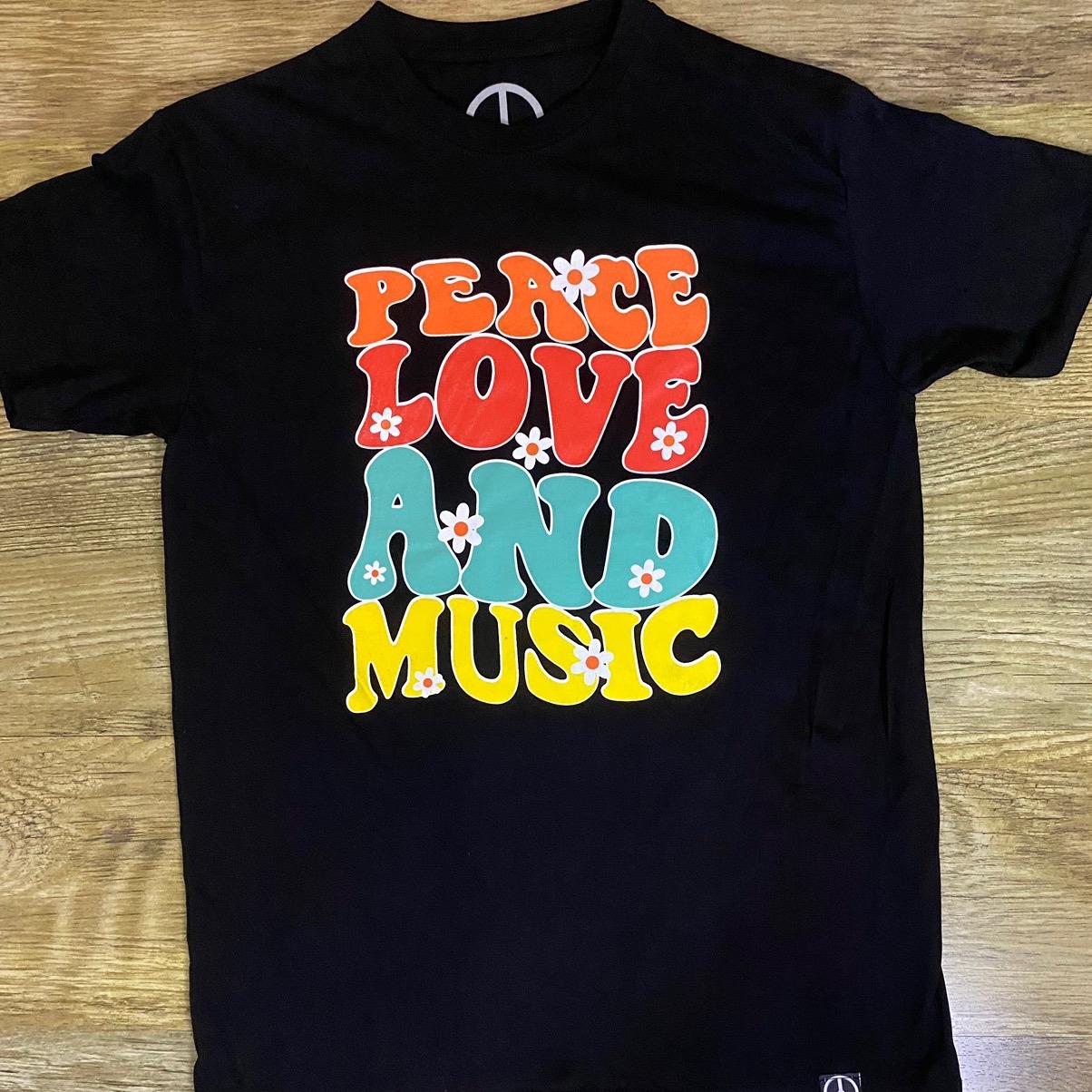 Hippies Philippines T shirt - Peace, Love and Music (Black)