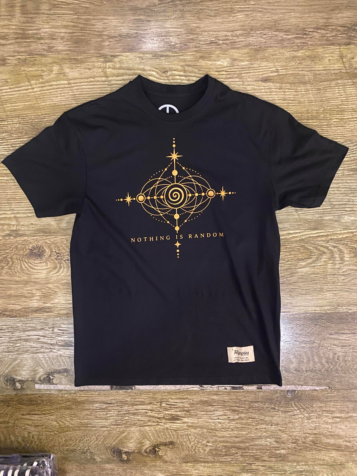 Nothing is random (Front Print) - Pure Cotton Regular Fit American Size Black Tee