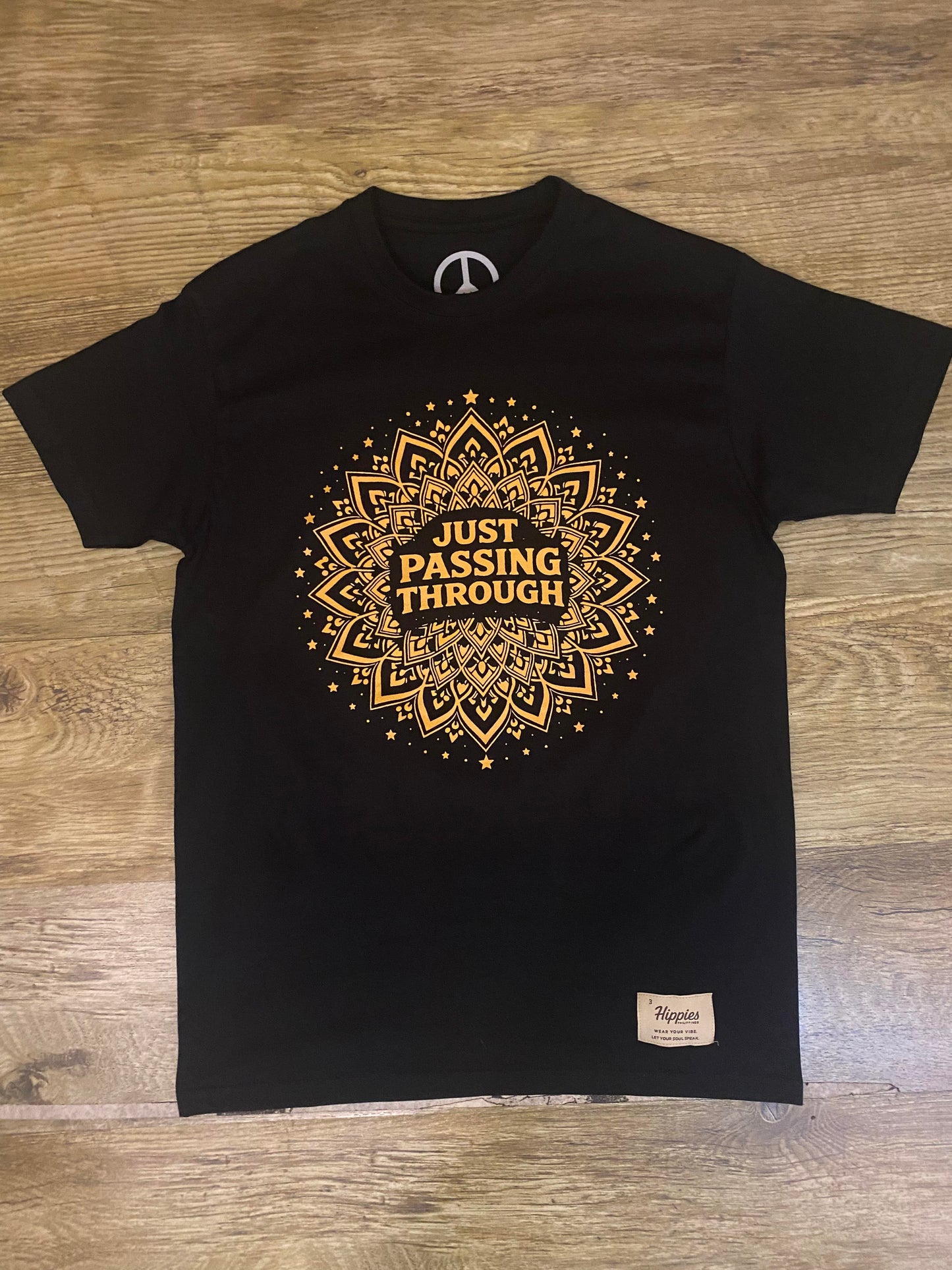 Just Passing Through T-Shirt - Pure Cotton Regular Fit American Size Black Tee