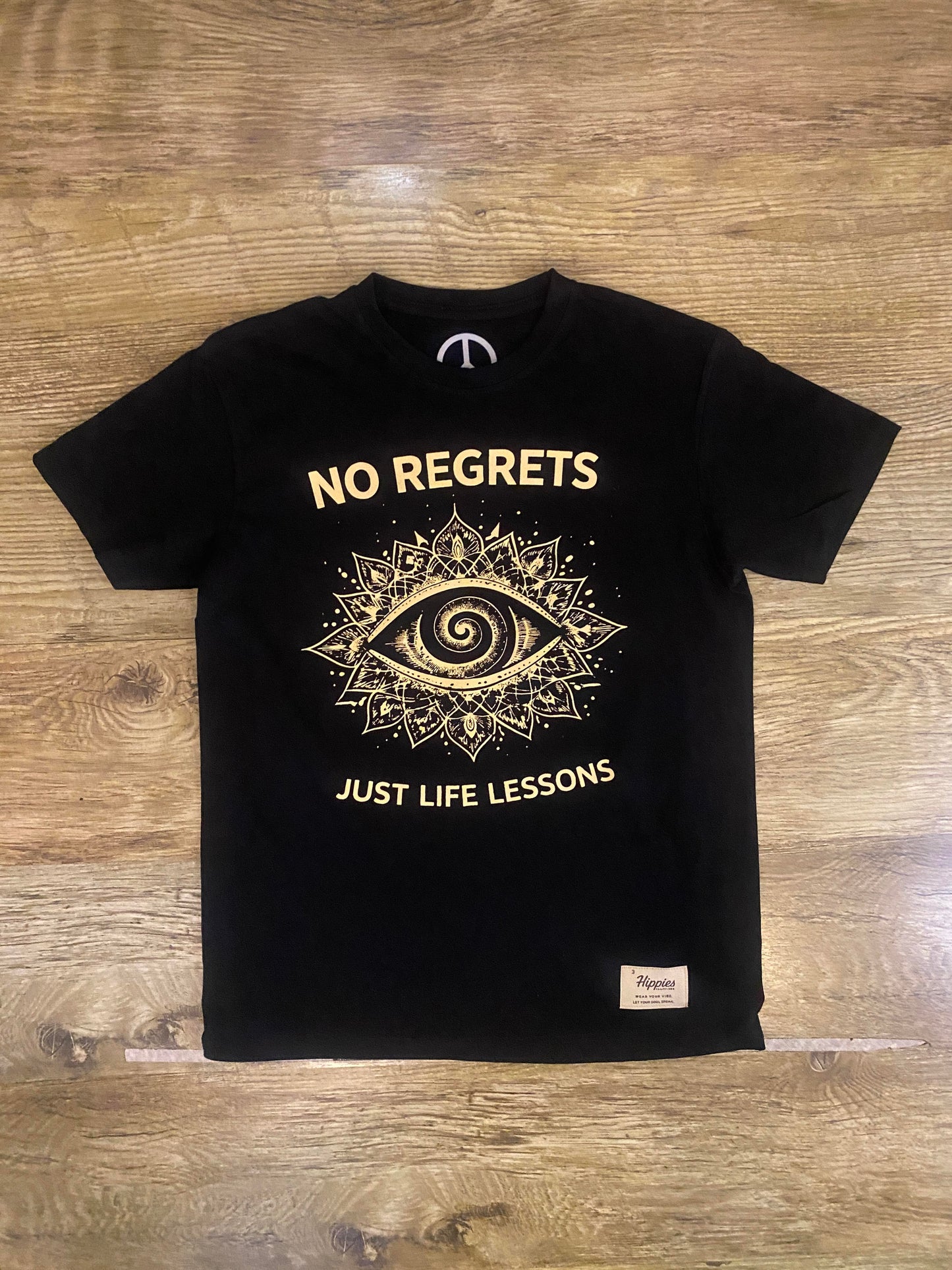 No Regrets T-Shirt - Pure Cotton Regular Fit American Size Black Tee